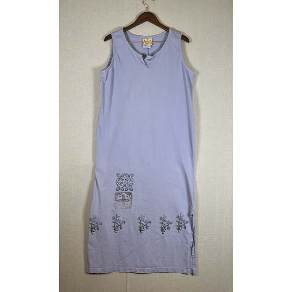 VTG Blue Cactus Dress Cardigan Jacket Sleeveless Size XL Periwinkle Aztec Print - Picture 2 of 14